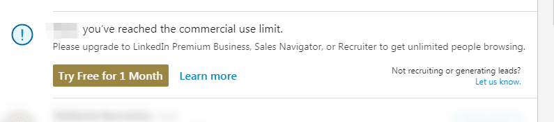 linkedin commercial use limit